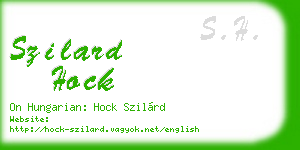 szilard hock business card